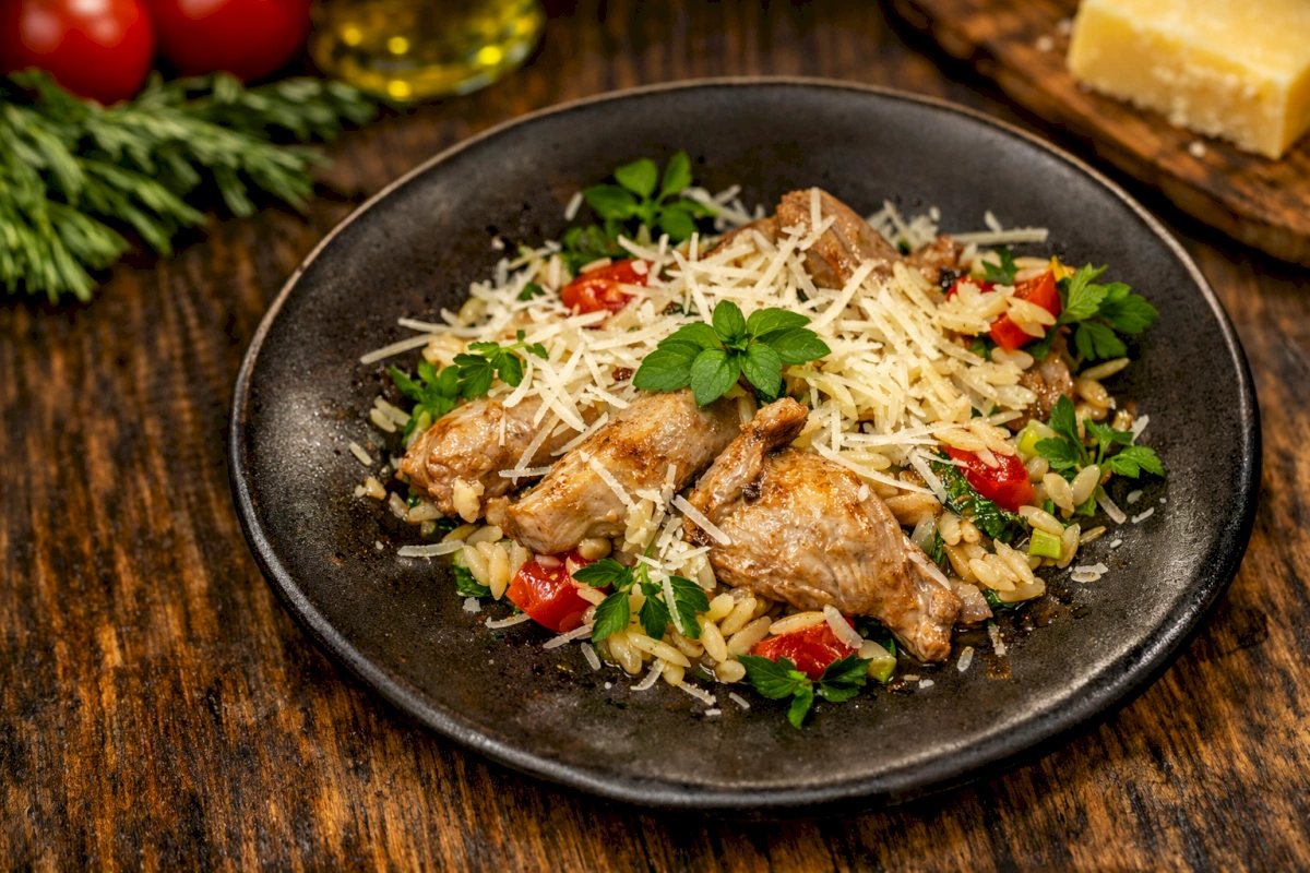 Ризотто с тыквой и перепелкой