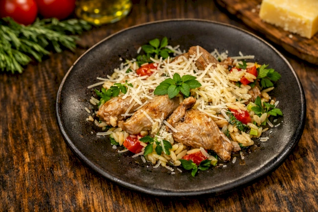 Ризотто с тыквой и перепелкой