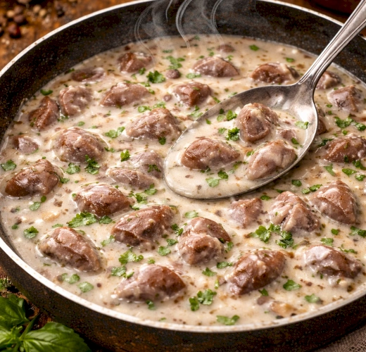 Перепелиные сердечки в сметане