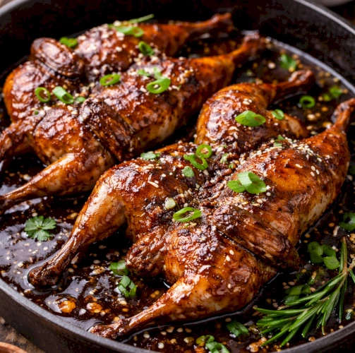 Перепел в соусе терияки 