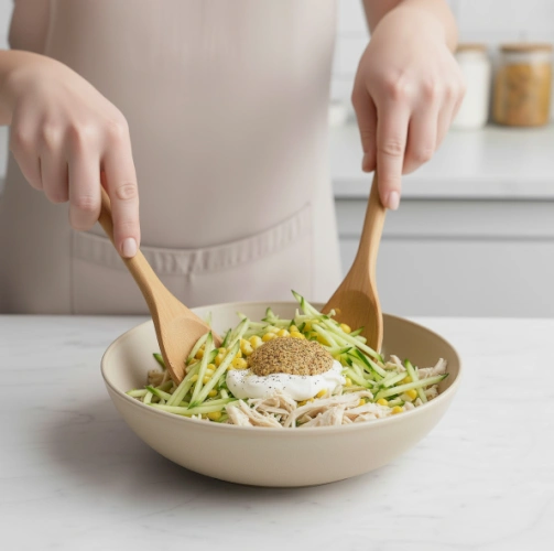 Салат с яблоком и огурцом